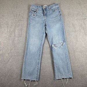 Denizen from Levi's High-Rise Ankle Straight Jeans Womens 6 W28 Blue Distressed